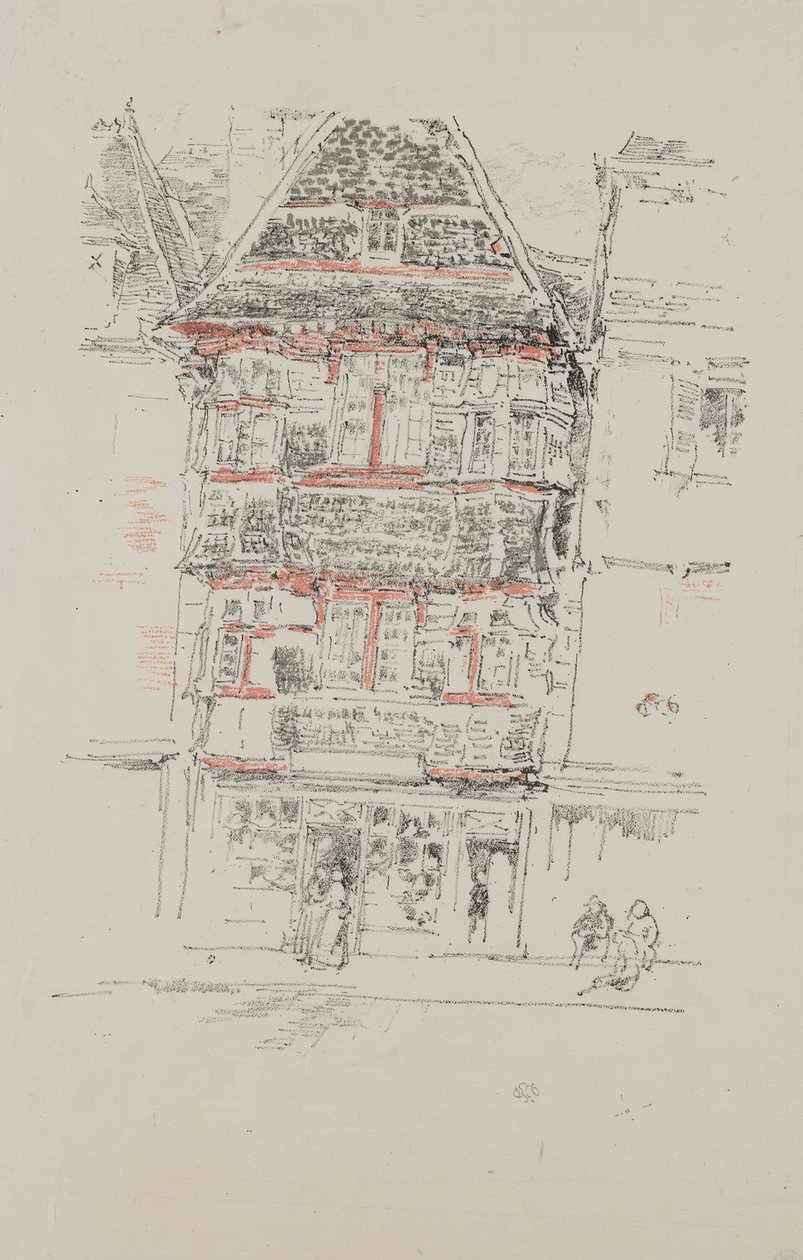 Červený dům, Paimpol od James Abbott McNeill Whistler