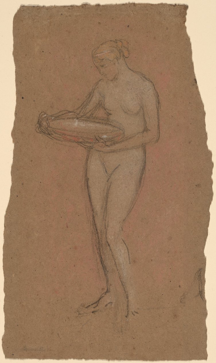 Stojící ženský akt drží mísu [recto] od James Abbott McNeill Whistler