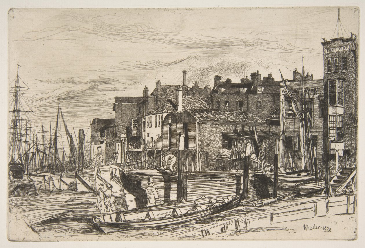 Temžská policie, Wapping Wharf od James McNeill Whistler