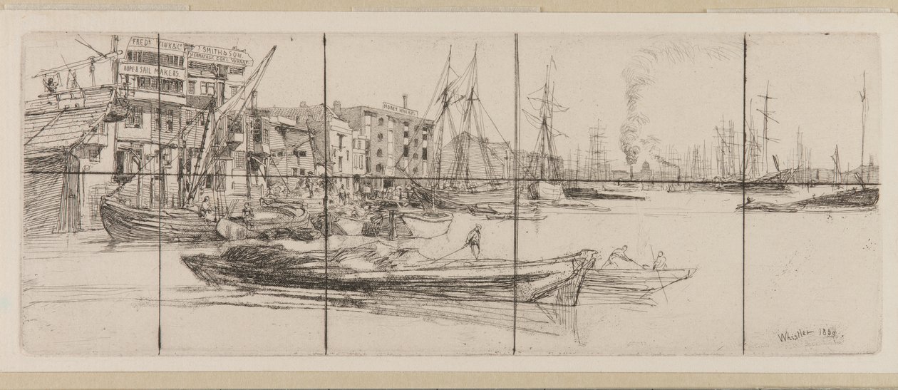 Temžské sklady od James Abbott McNeill Whistler