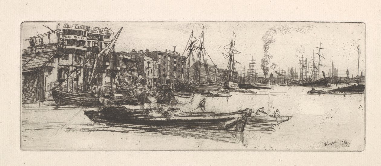Temžské sklady od James Abbott McNeill Whistler