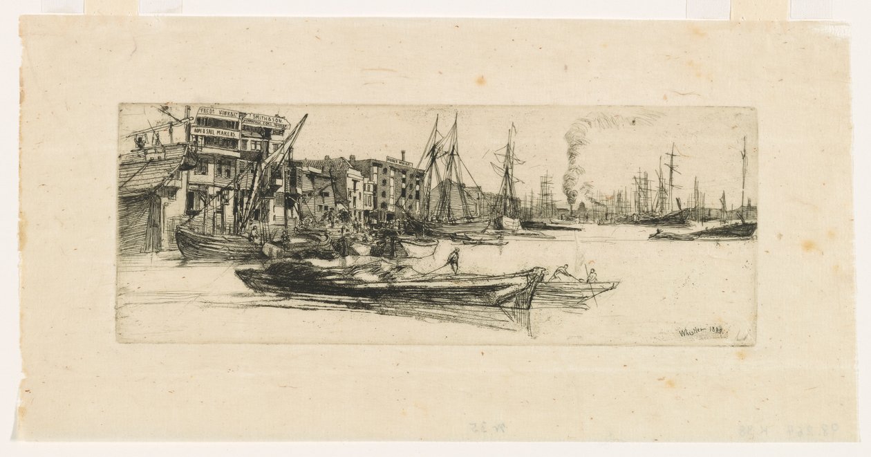 Temžské sklady od James Abbott McNeill Whistler