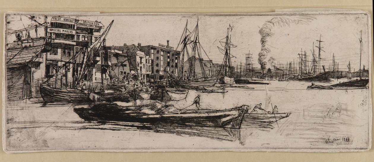 Temžské sklady od James Abbott McNeill Whistler