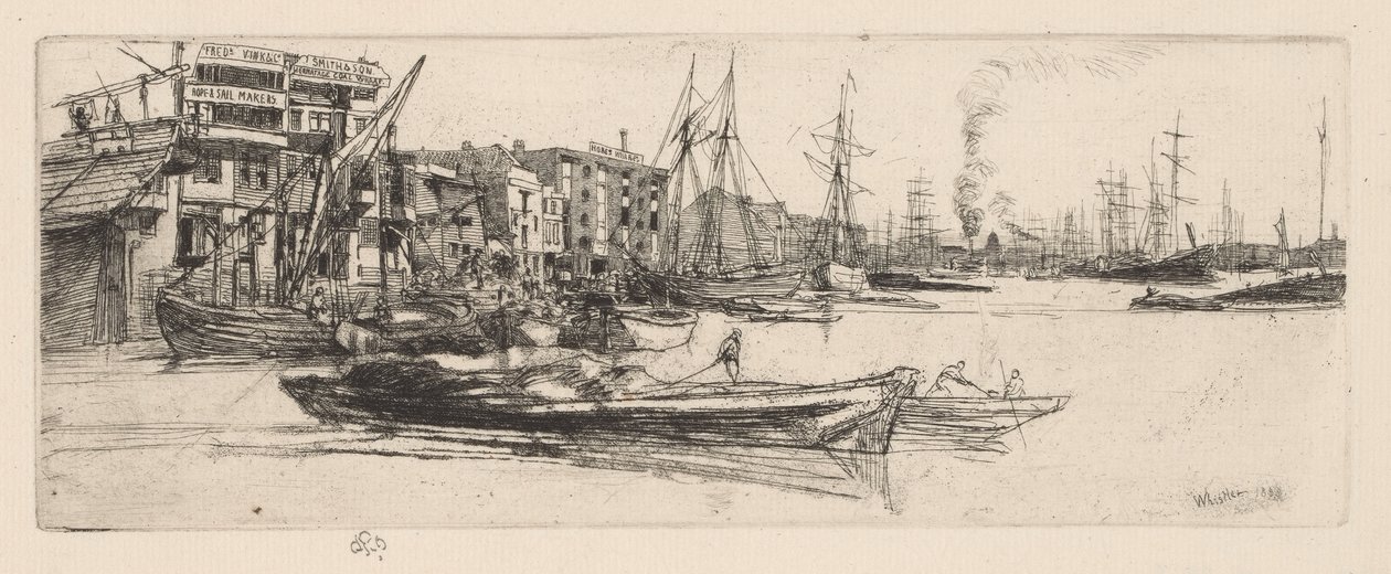 Temžské sklady od James Abbott McNeill Whistler