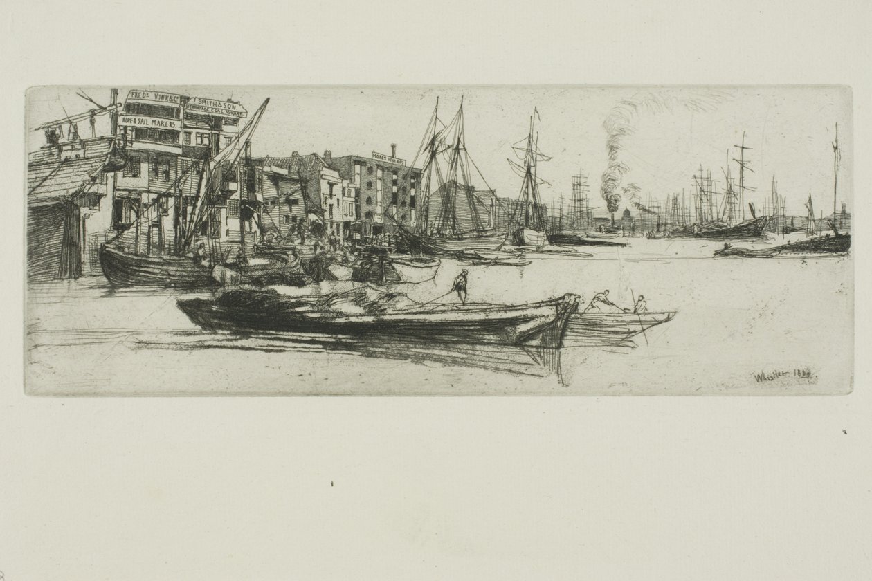 Temžské sklady od James Abbott McNeill Whistler
