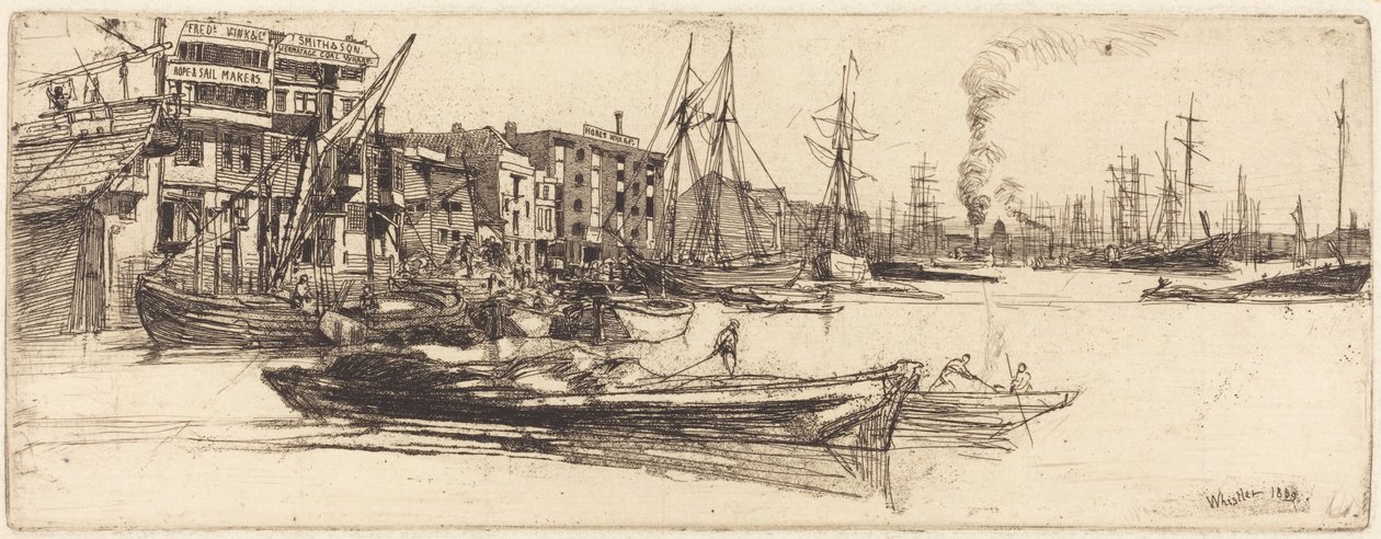 Sklady na Temži od James McNeill Whistler