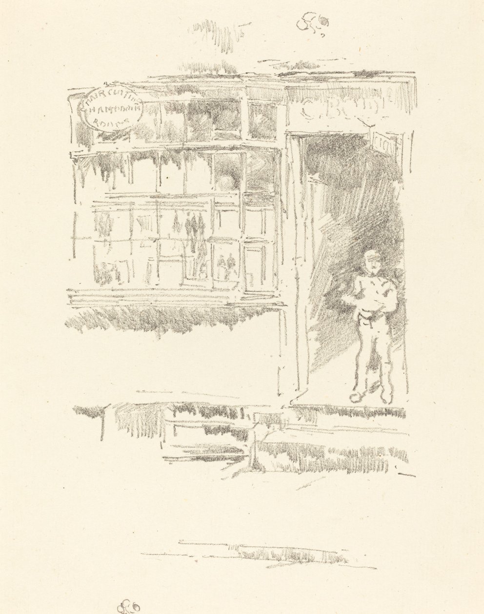 Holičství v Mews od James Abbott McNeill Whistler