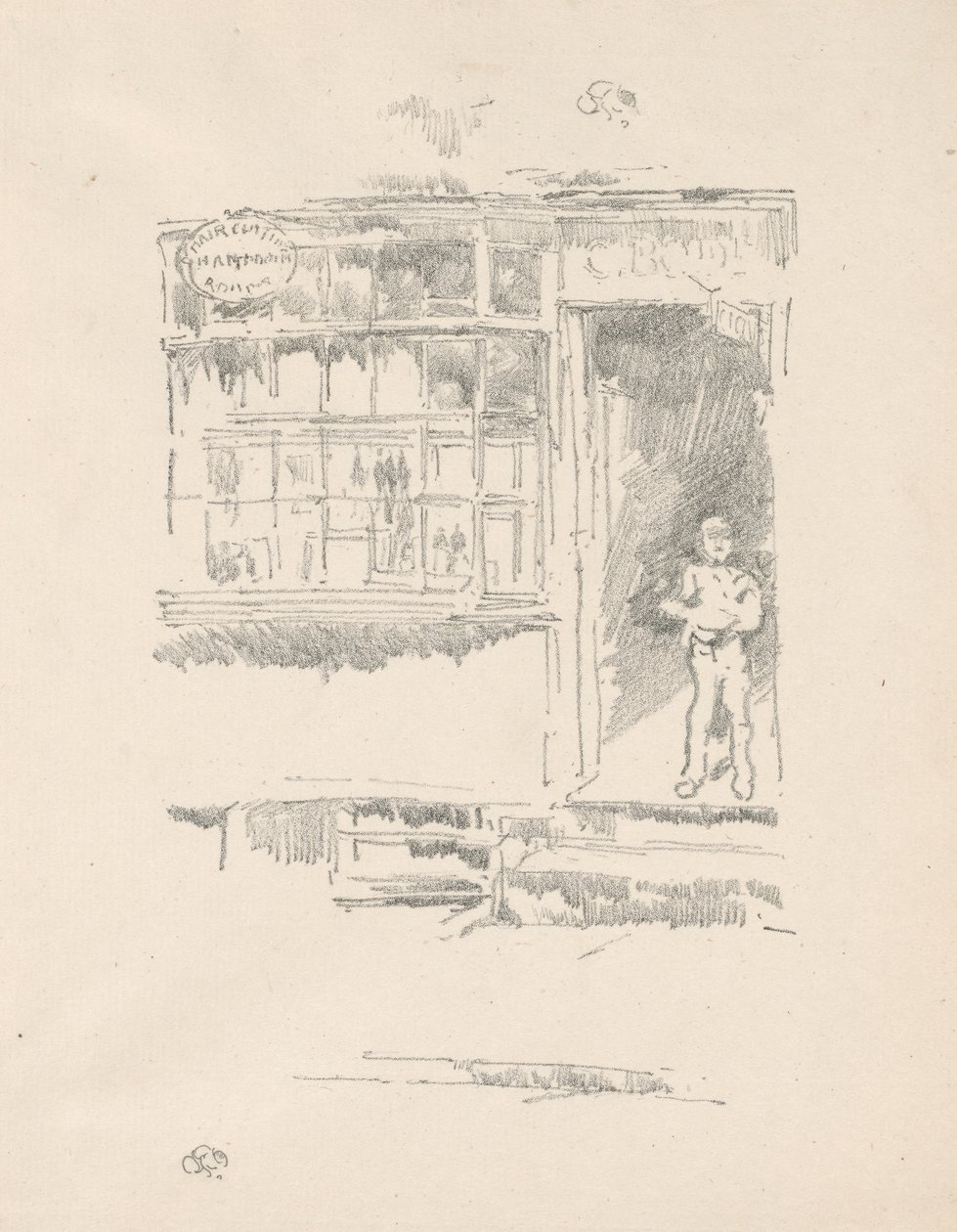 Holičství v Mews od James McNeill Whistler