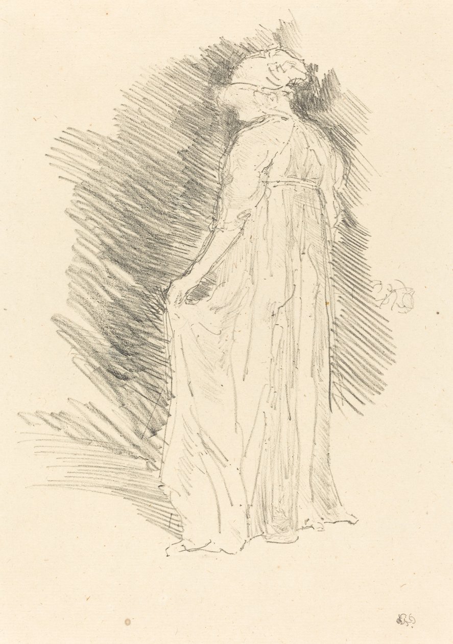 Zahalená postava, Pohled zezadu od James Abbott McNeill Whistler