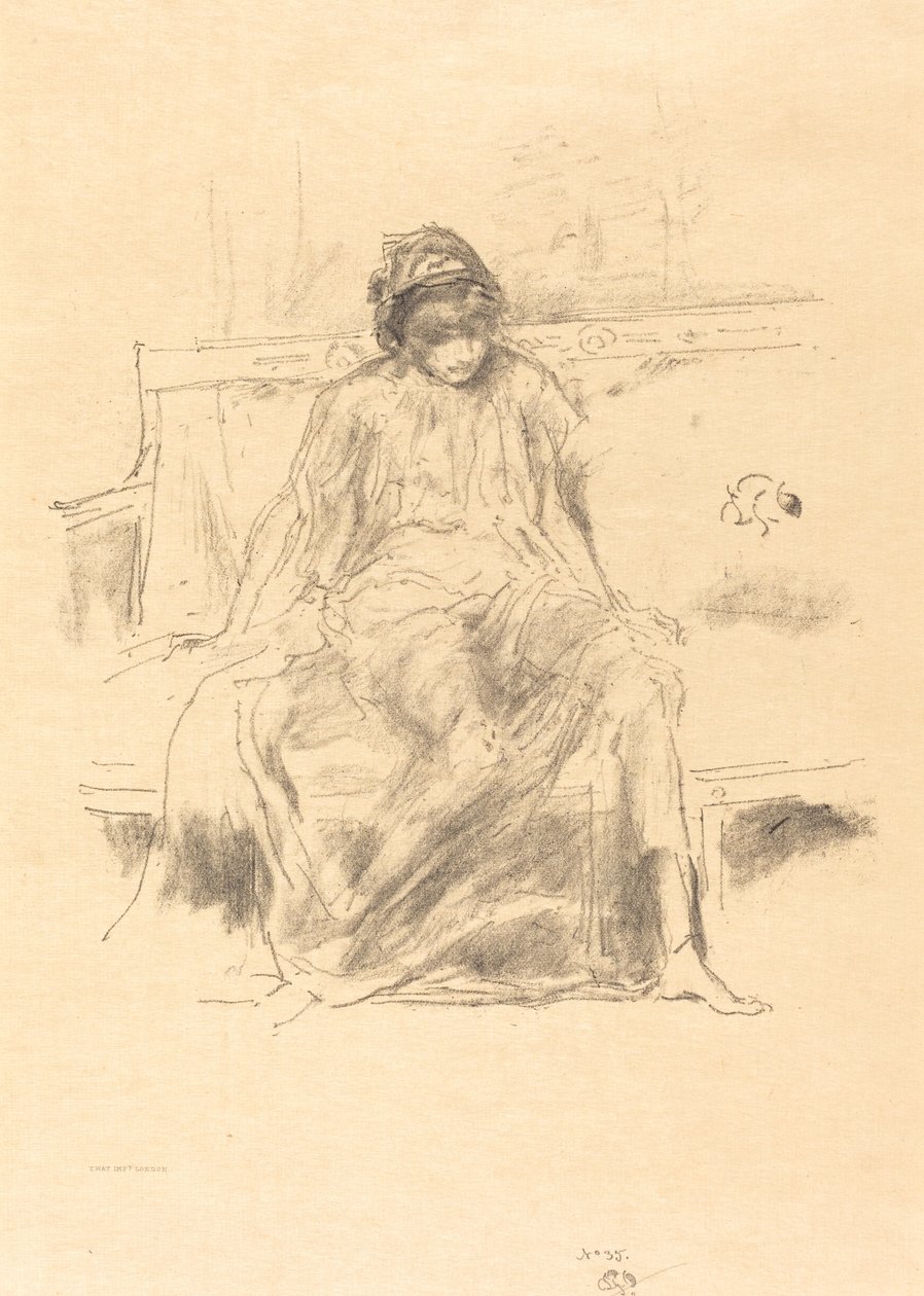 Zahalená postava, sedící od James Abbott McNeill Whistler