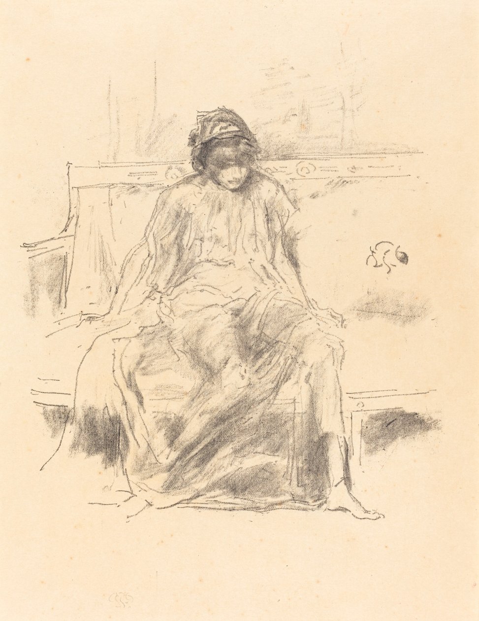 Zahalená postava, sedící od James Abbott McNeill Whistler