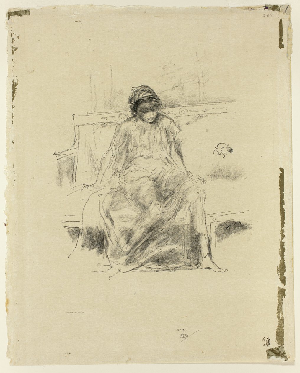 Zahalená postava, sedící od James Abbott McNeill Whistler