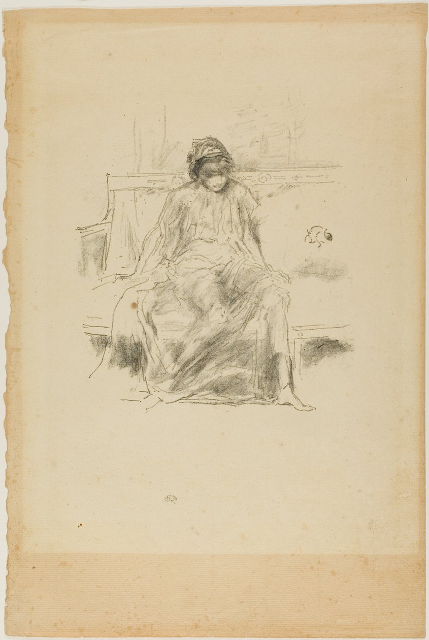 Zahalená postava, sedící od James Abbott McNeill Whistler