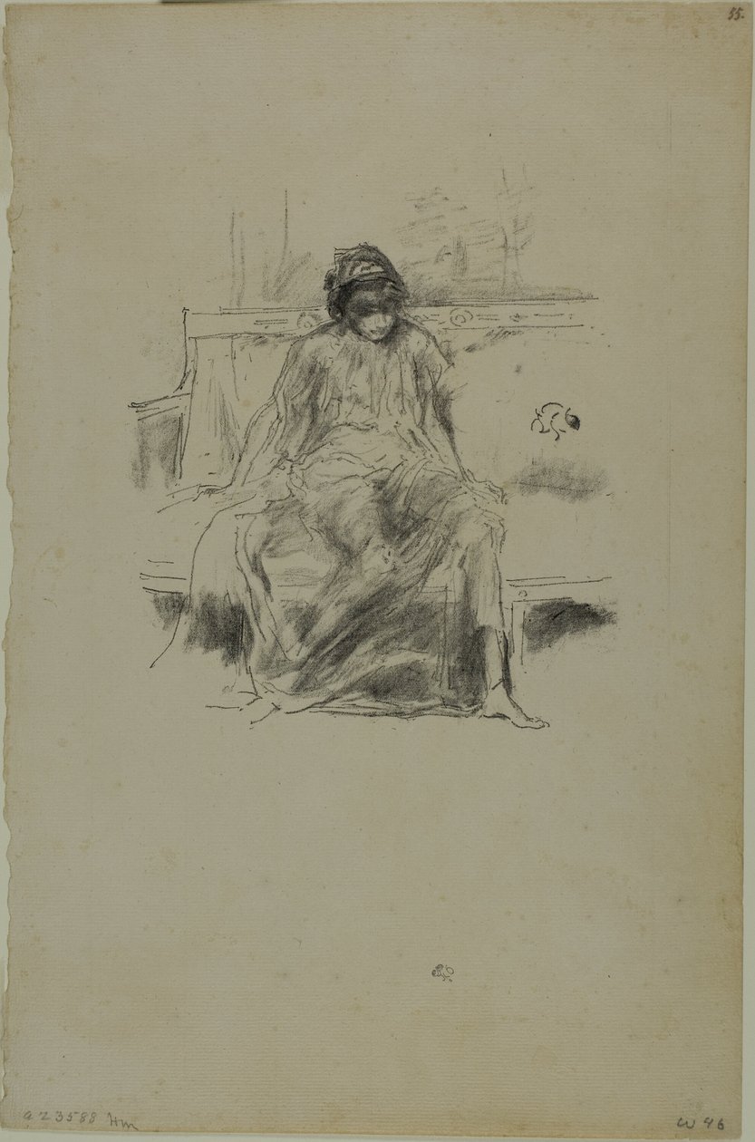 Zahalená postava, sedící od James Abbott McNeill Whistler