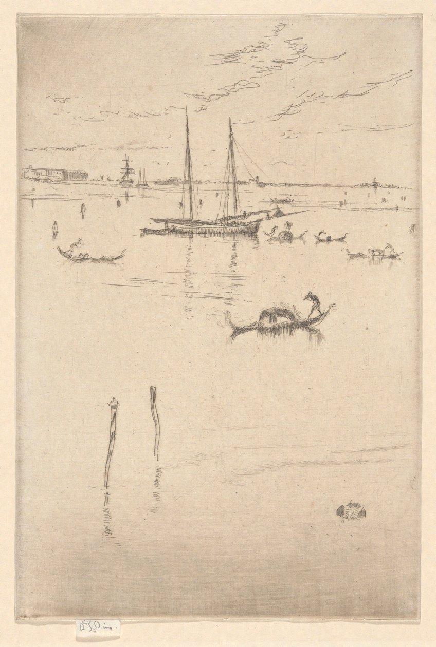 Malá laguna, z prvního benátského souboru (Benátky, série dvanácti leptů) od James Abbott McNeill Whistler