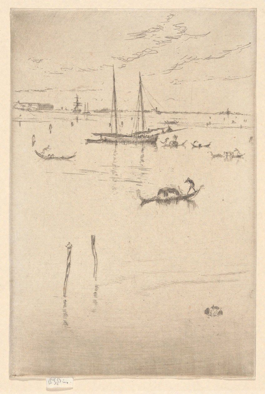 Malá laguna, z první benátské série (Benátky, soubor dvanácti leptů) od James McNeill Whistler