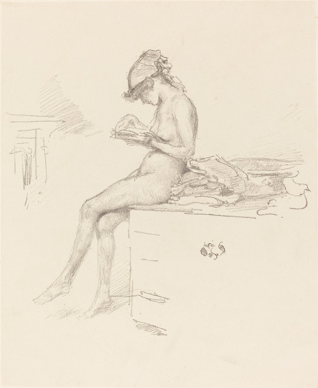 Malý akt model, čtení od James Abbott McNeill Whistler