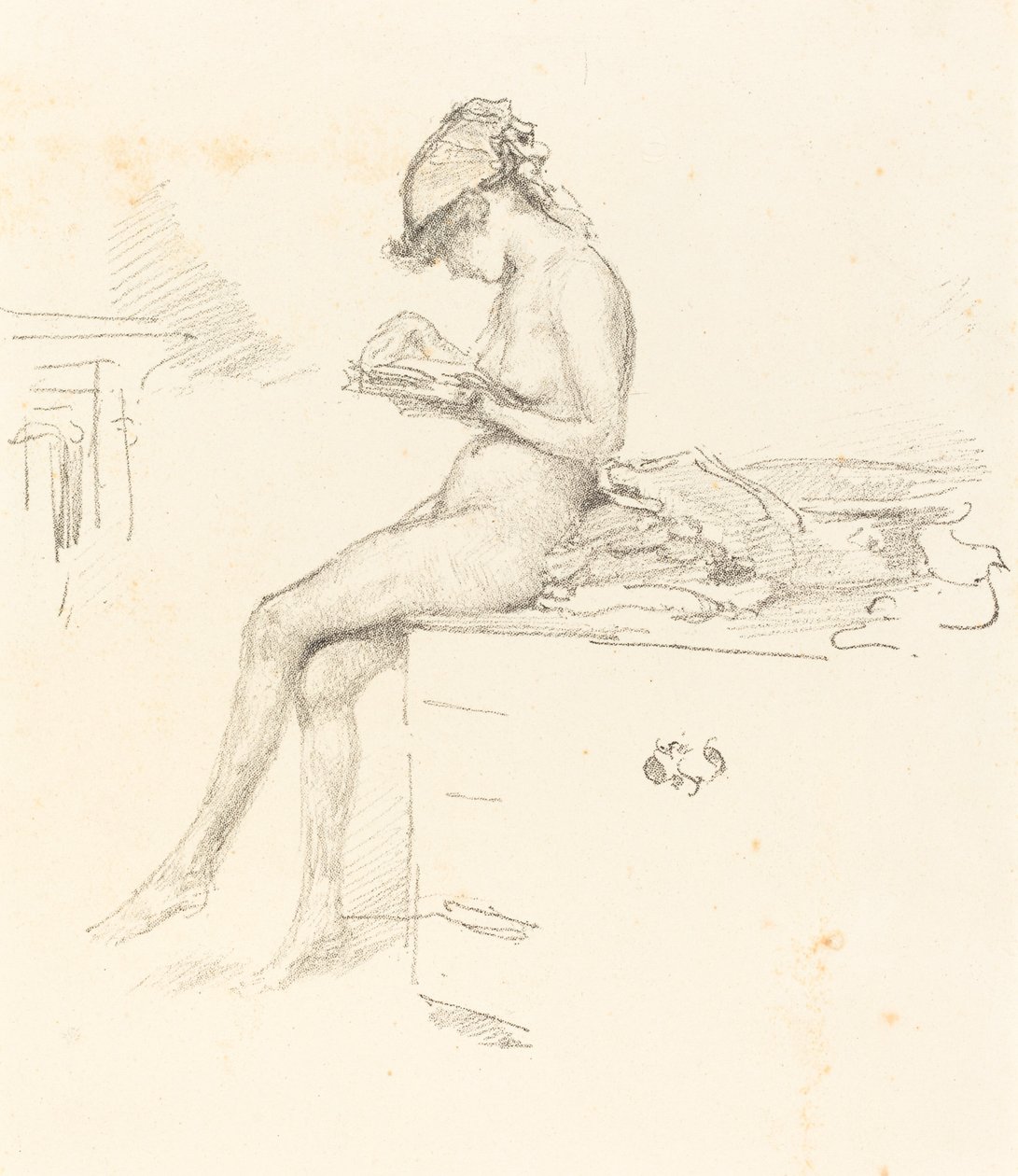 Malý akt model, čtení od James Abbott McNeill Whistler