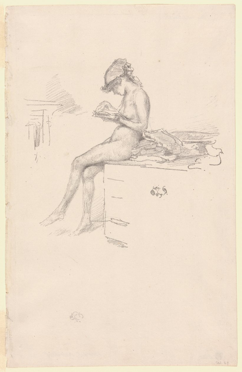 Malý akt model, čtení od James Abbott McNeill Whistler