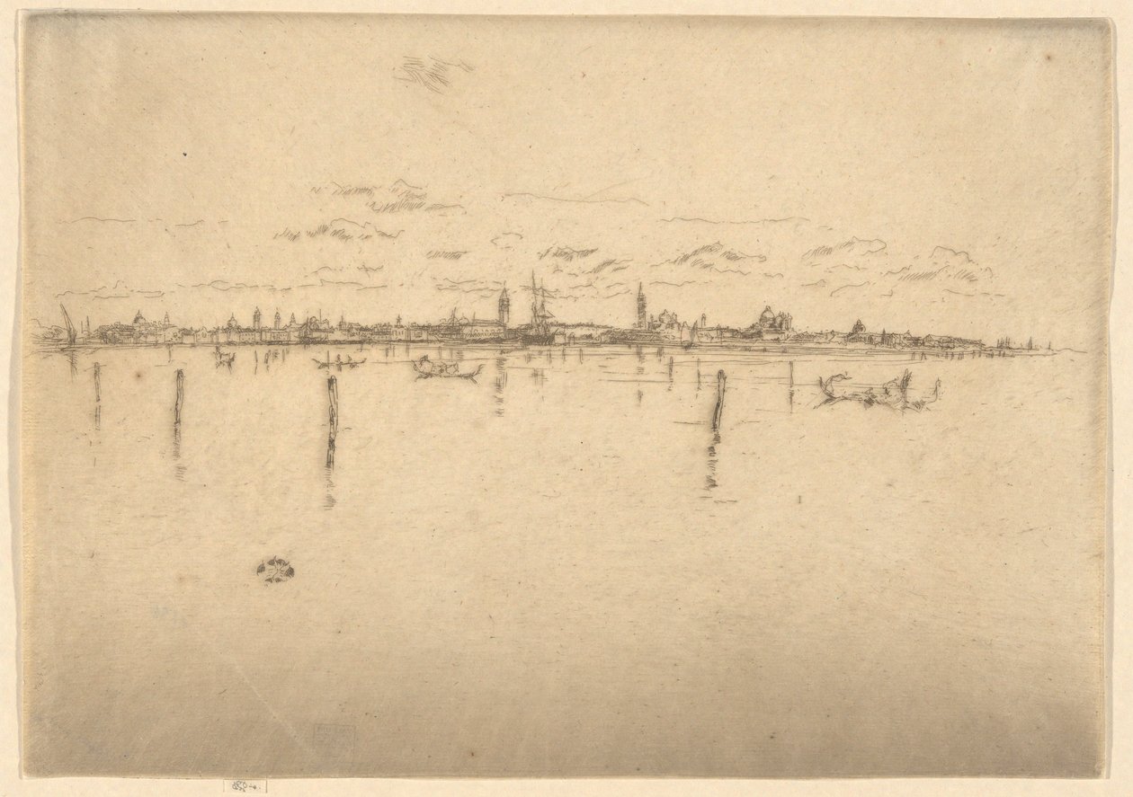 Malé Benátky, z prvního benátského souboru (Benátky, série dvanácti leptů) od James Abbott McNeill Whistler