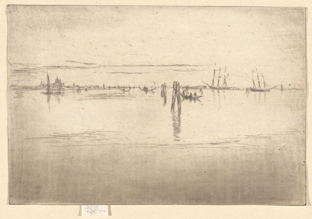Dlouhá laguna, z druhé benátské série (série dvaceti šesti leptů) od James McNeill Whistler