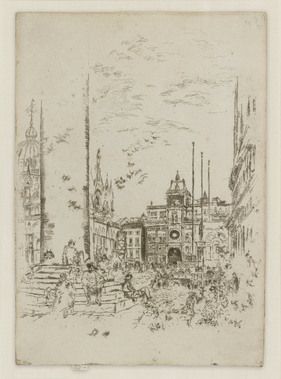 Piazzetta, z prvního benátského souboru (Benátky, série dvanácti leptů) od James Abbott McNeill Whistler