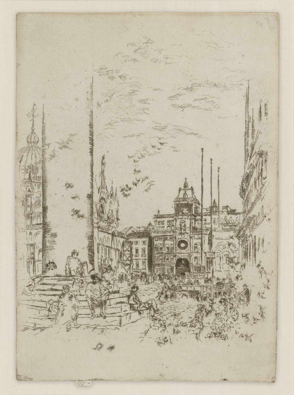 Piazzetta, z první benátské série (Benátky, soubor dvanácti leptů) od James McNeill Whistler