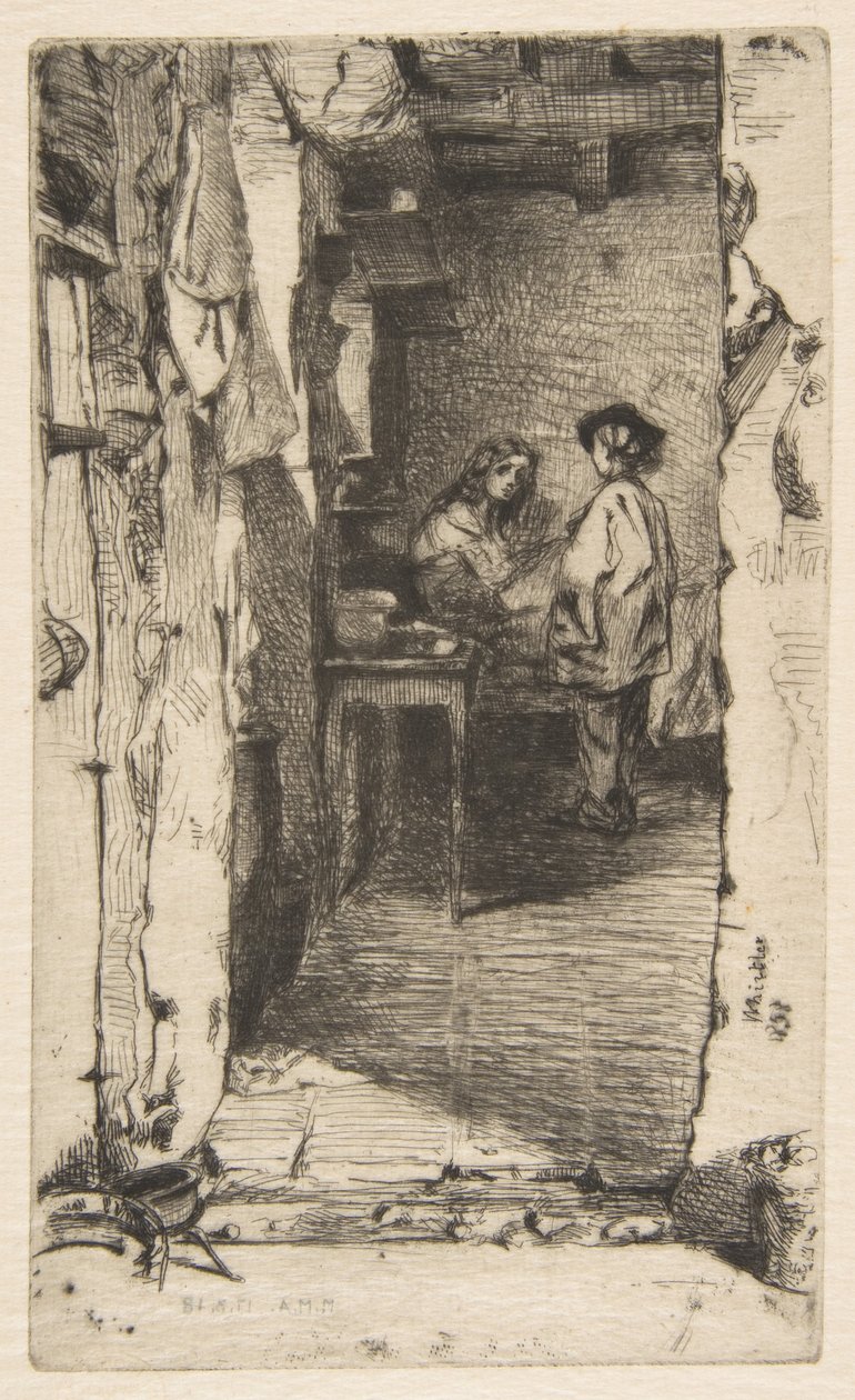 Sběračky hadrů (sběrači hadrů, Quartier Mouffetard, Paříž) od James McNeill Whistler