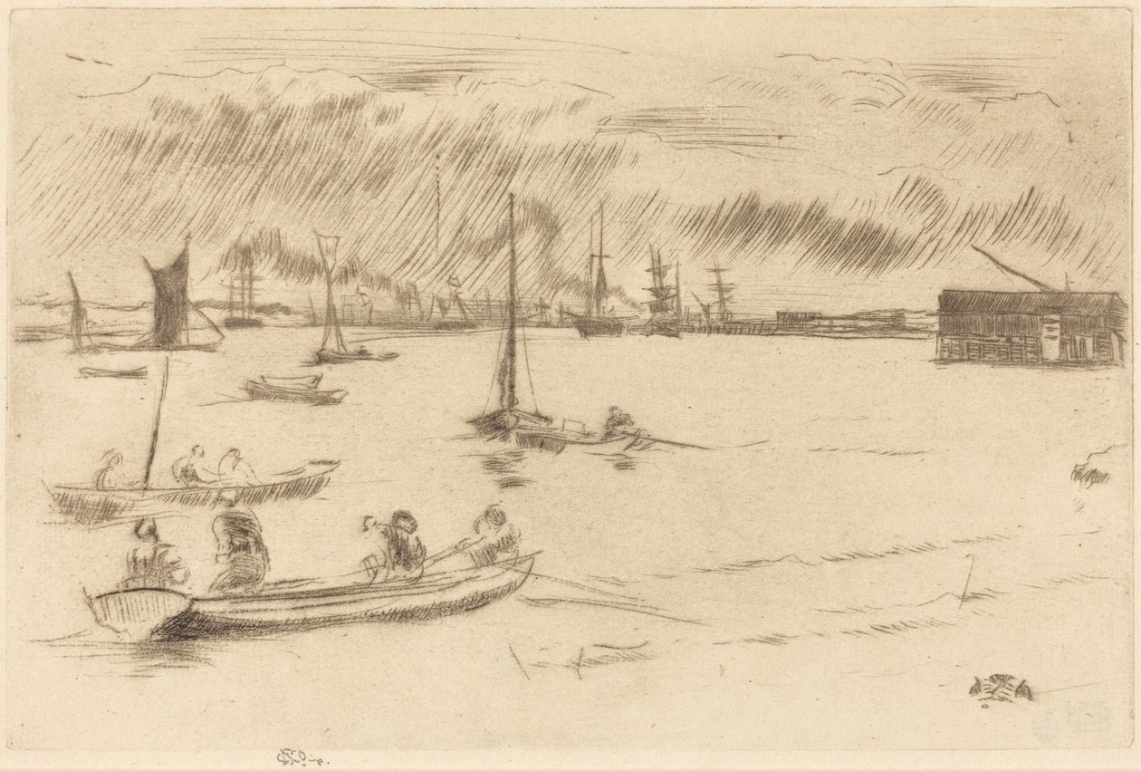 Temže směrem k Erithu od James McNeill Whistler
