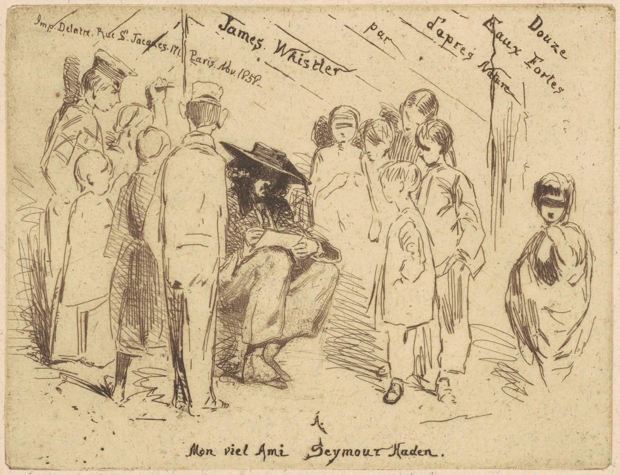 Titulní strana "Dvanáct leptů z přírody" od James Abbott McNeill Whistler