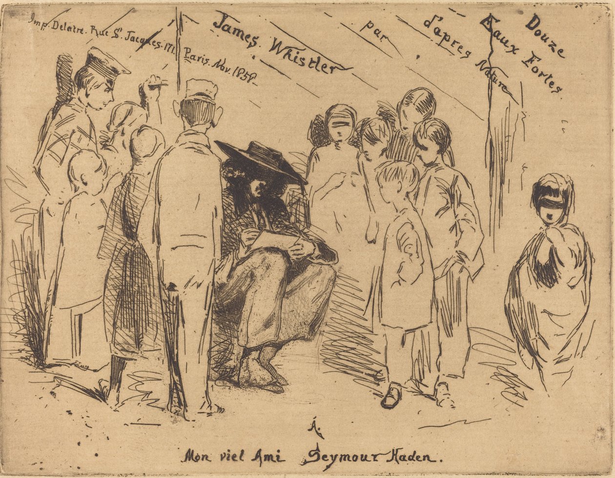 Titulní strana "Dvanáct leptů z přírody" od James Abbott McNeill Whistler