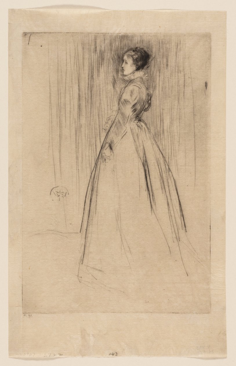 Sametové šaty (paní Leylandová) od James McNeill Whistler