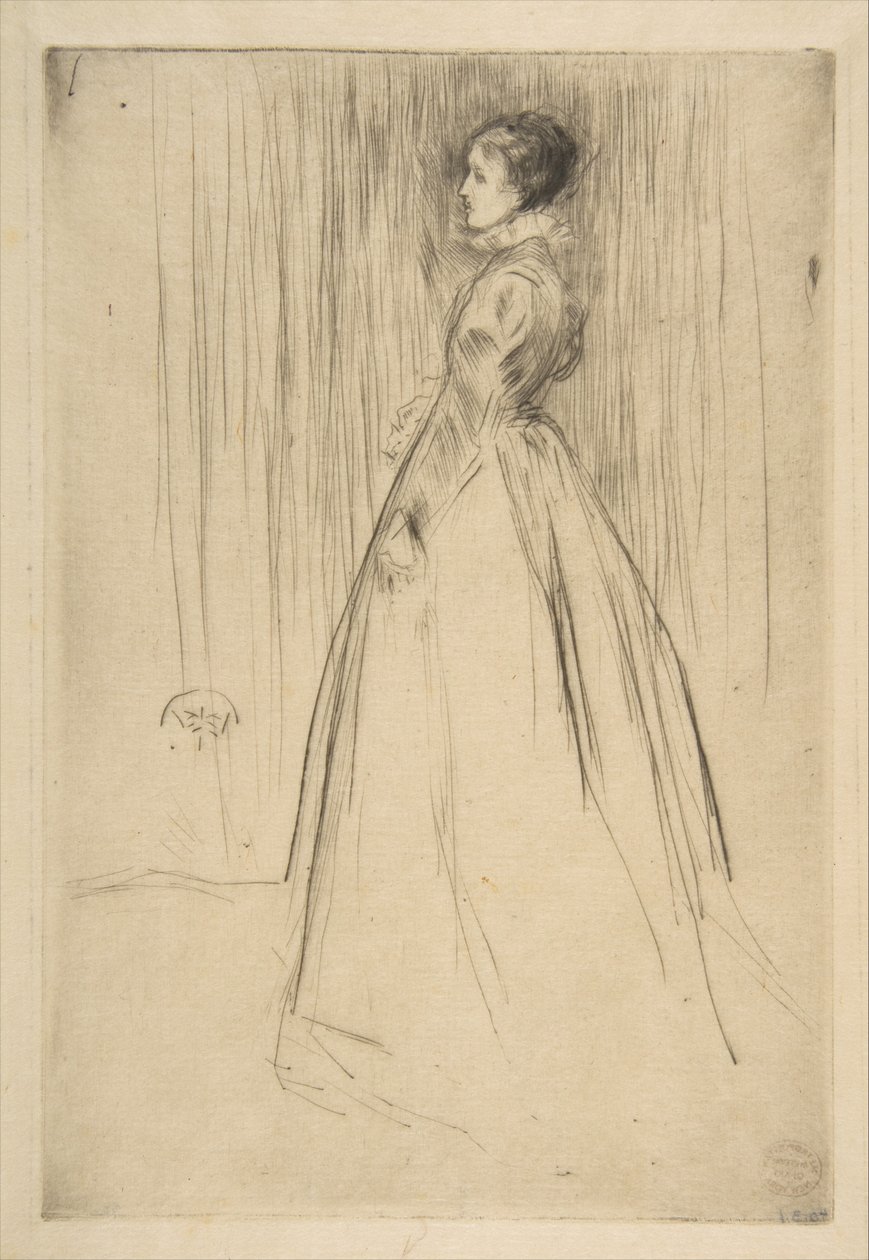 Sametové šaty (paní Leylandová) od James McNeill Whistler