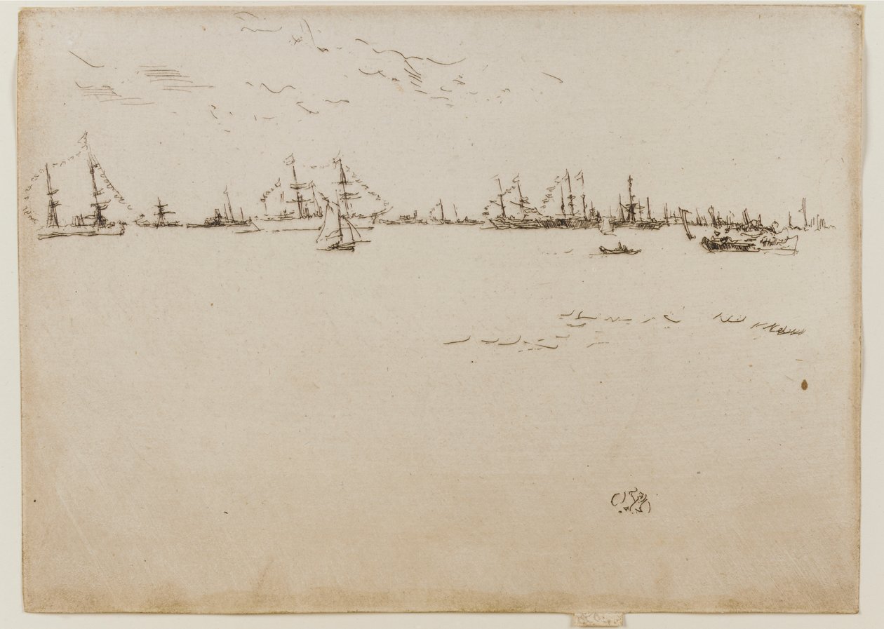 Vojenské lodě od James Abbott McNeill Whistler