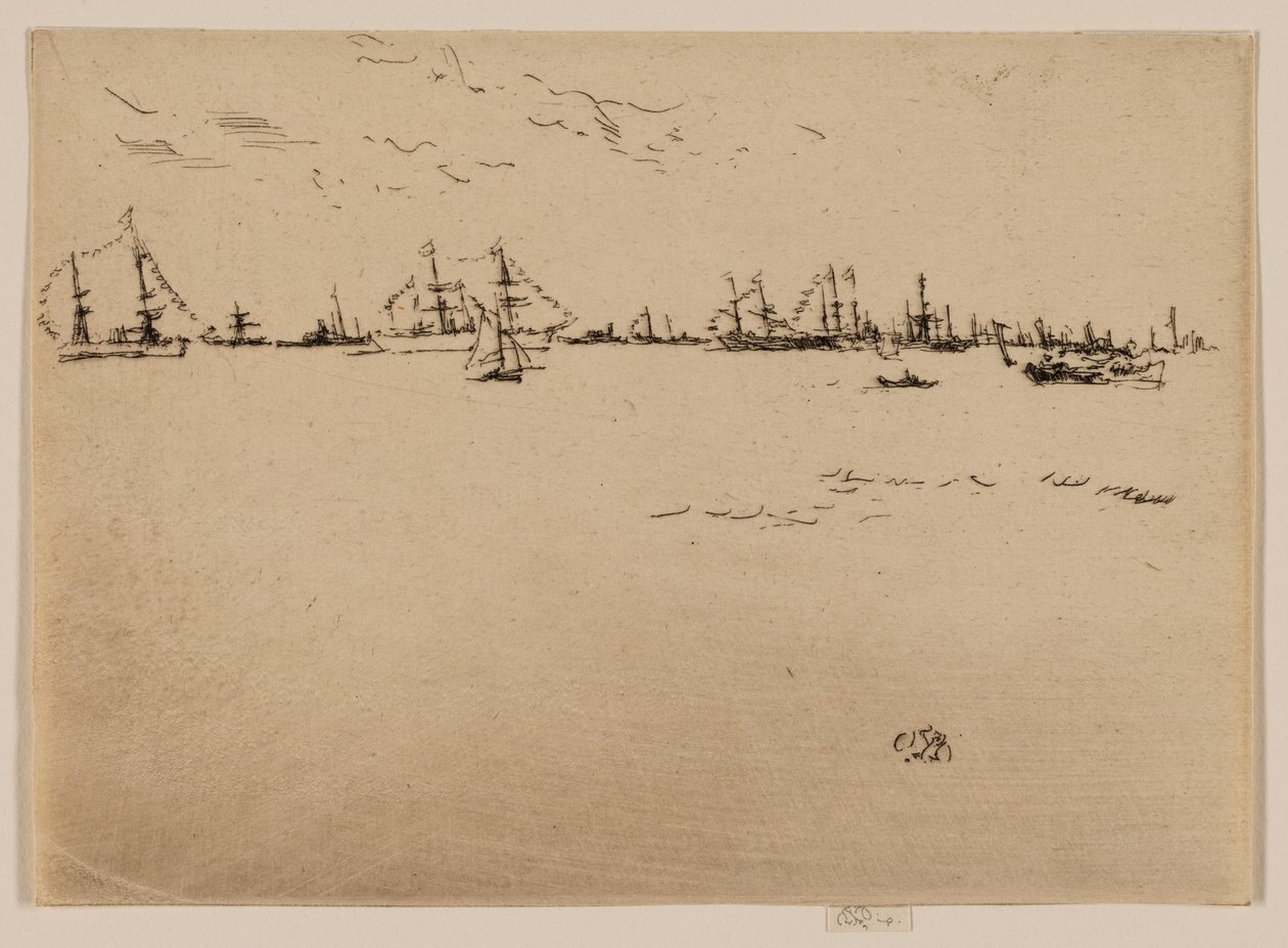Vojenské lodě od James Abbott McNeill Whistler