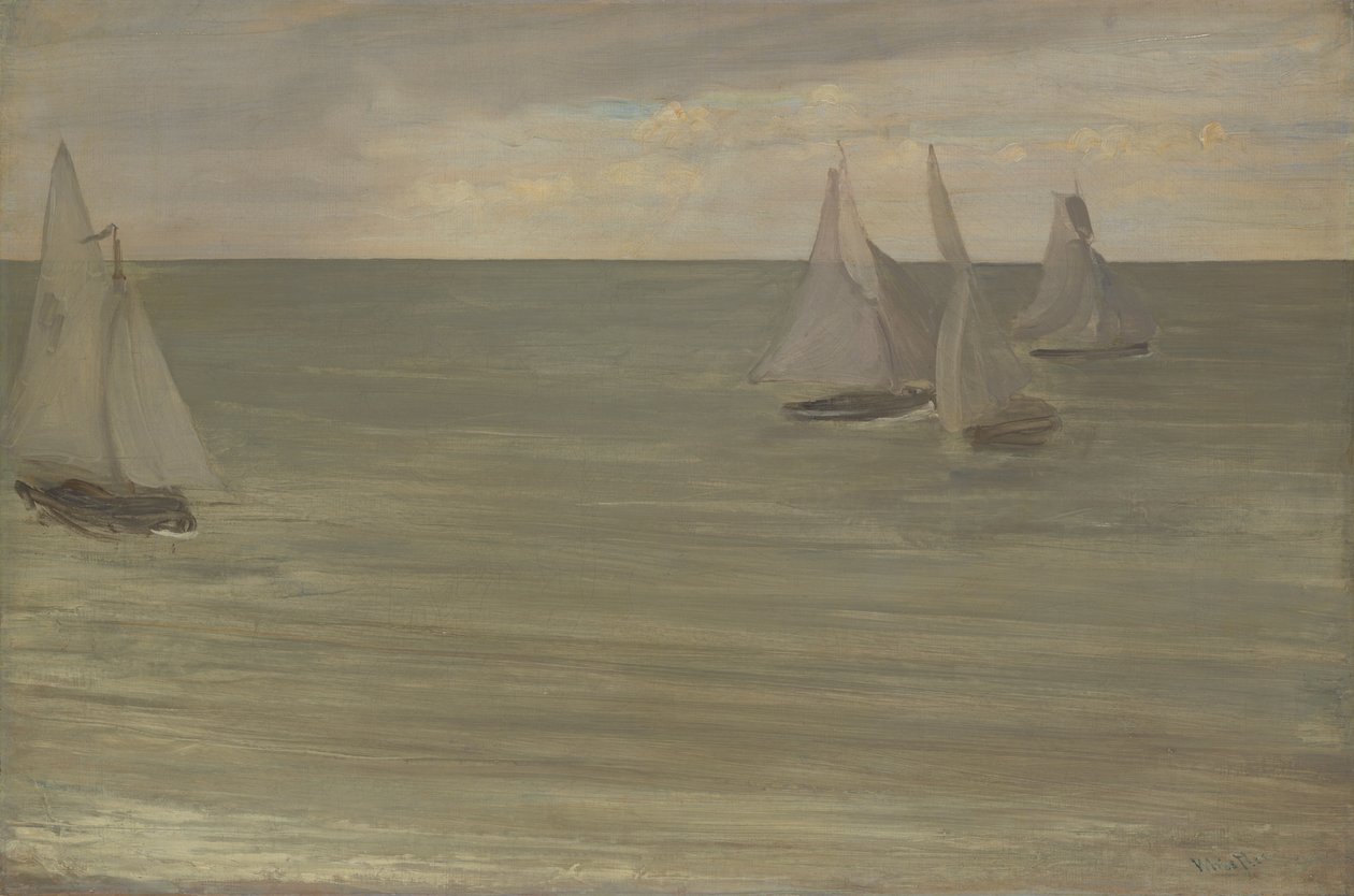 Trouville (Šedé a zelené, Stříbrné moře) od James Abbott McNeill Whistler