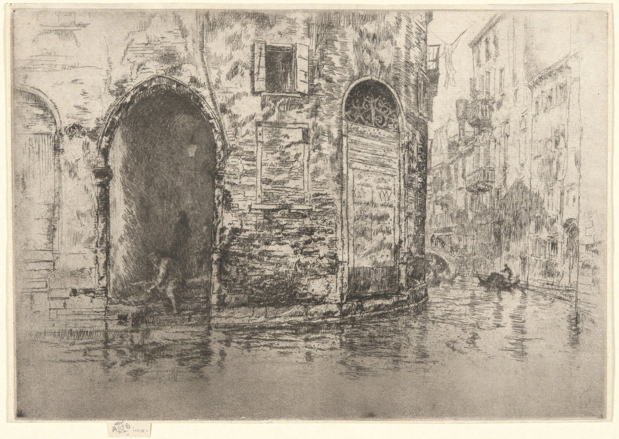 Dva vchody, z první benátské série (Benátky, série dvanácti leptů) od James McNeill Whistler