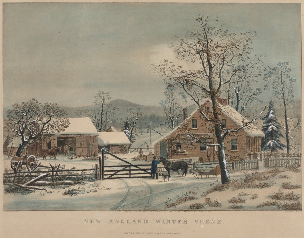 Zimní scéna v Nové Anglii, 1861. od James Merritt Ives