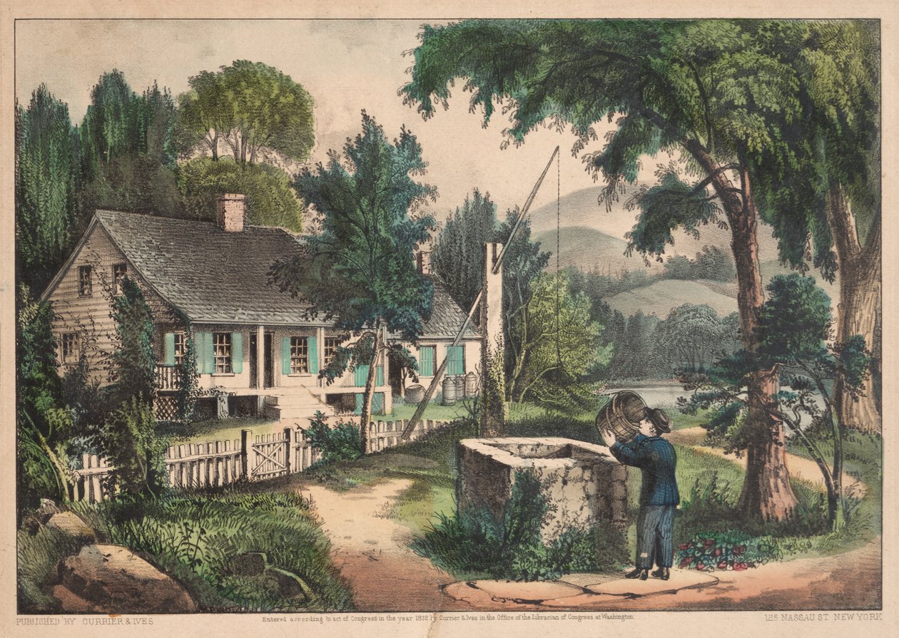 Staré dubové vědro od James Merritt Ives