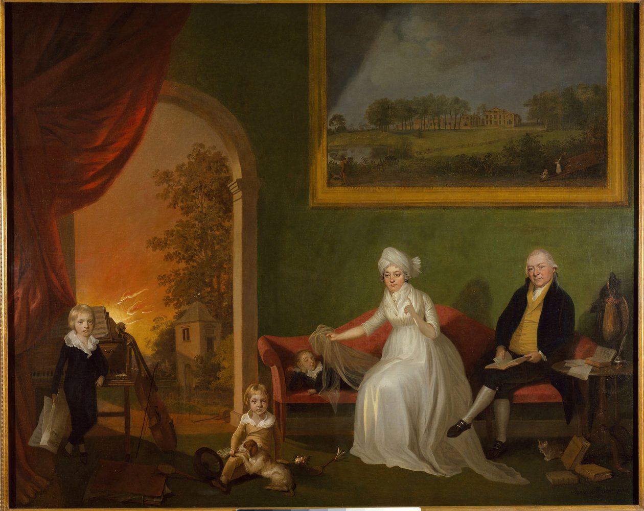 Portrét Roberta Mynorse a jeho rodiny, 1797. od James Millar