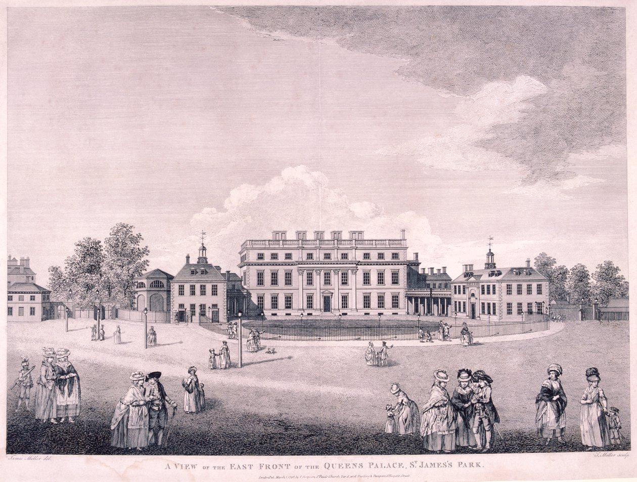 Východní fronta Buckingham House, Westminster, Londýn, 1796 od James Miller