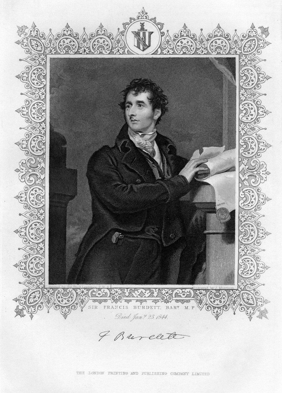Sir Francis Burdett 1770-1844, anglický reformní politik, 19. století. od James Morrison