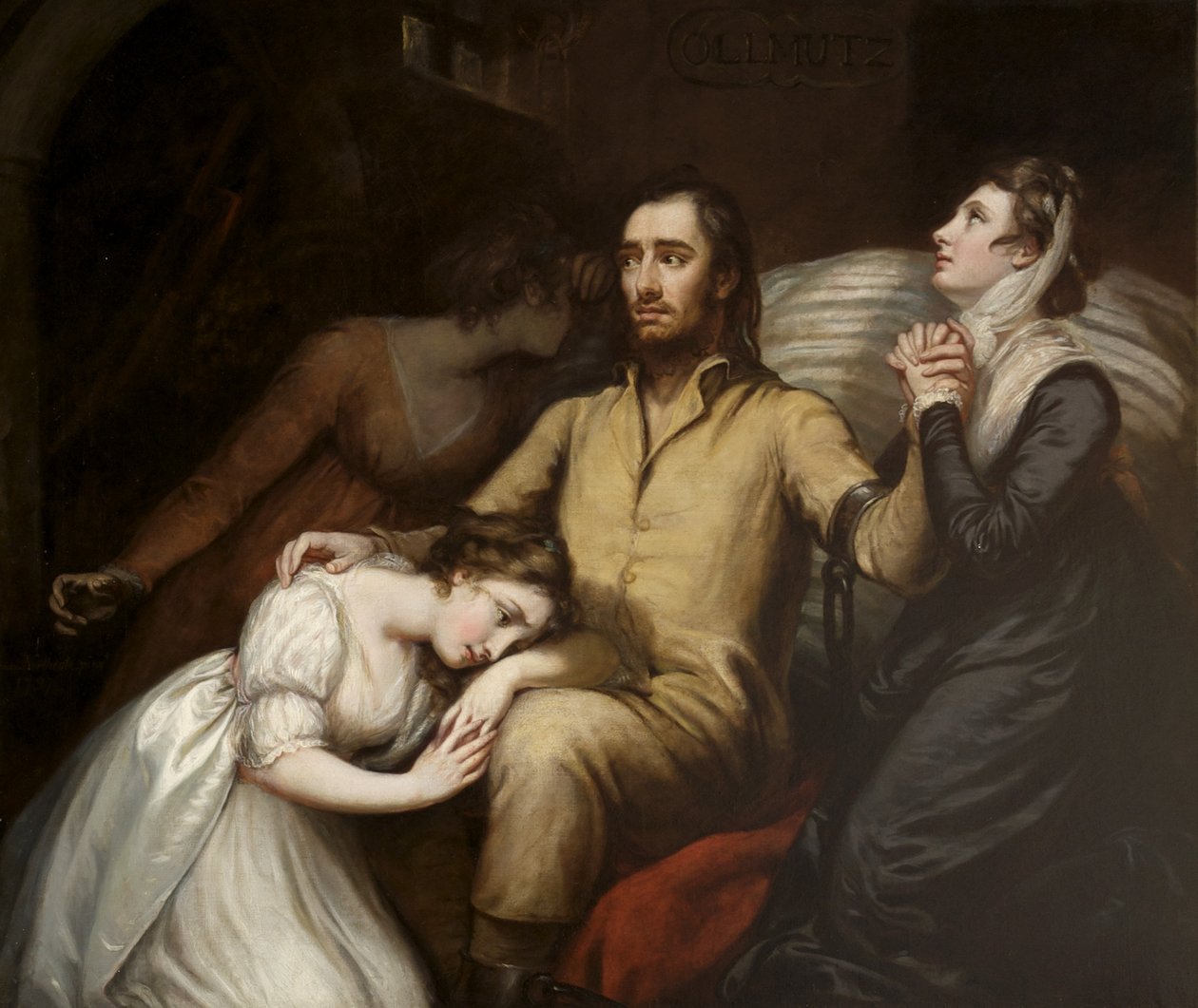 Lafayette v žaláři v Olmütz se svou ženou a dcerami, 1797 od James Northcote