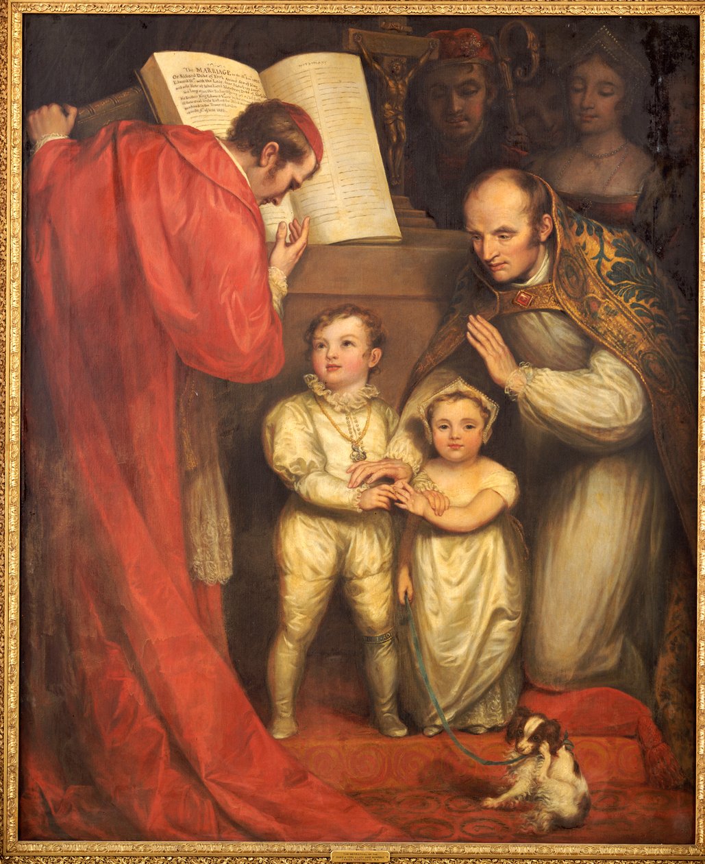 Sňatek Richarda ze Shrewsbury, vévody z Yorku, s lady Anne Mowbrayovou, 1820 od James Northcote