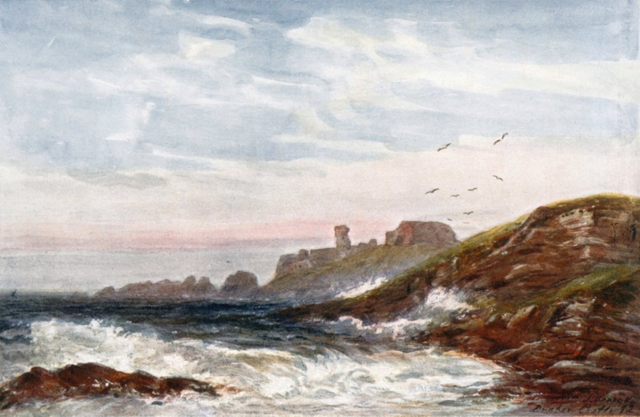 "Dunbar Castle" (barevná litografie) od James Orrock