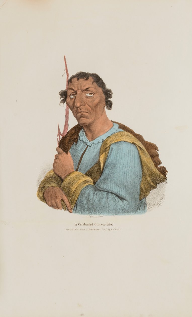 Slavný náčelník z Ottowy, z The Aboriginal Portfolio od James Otto Lewis