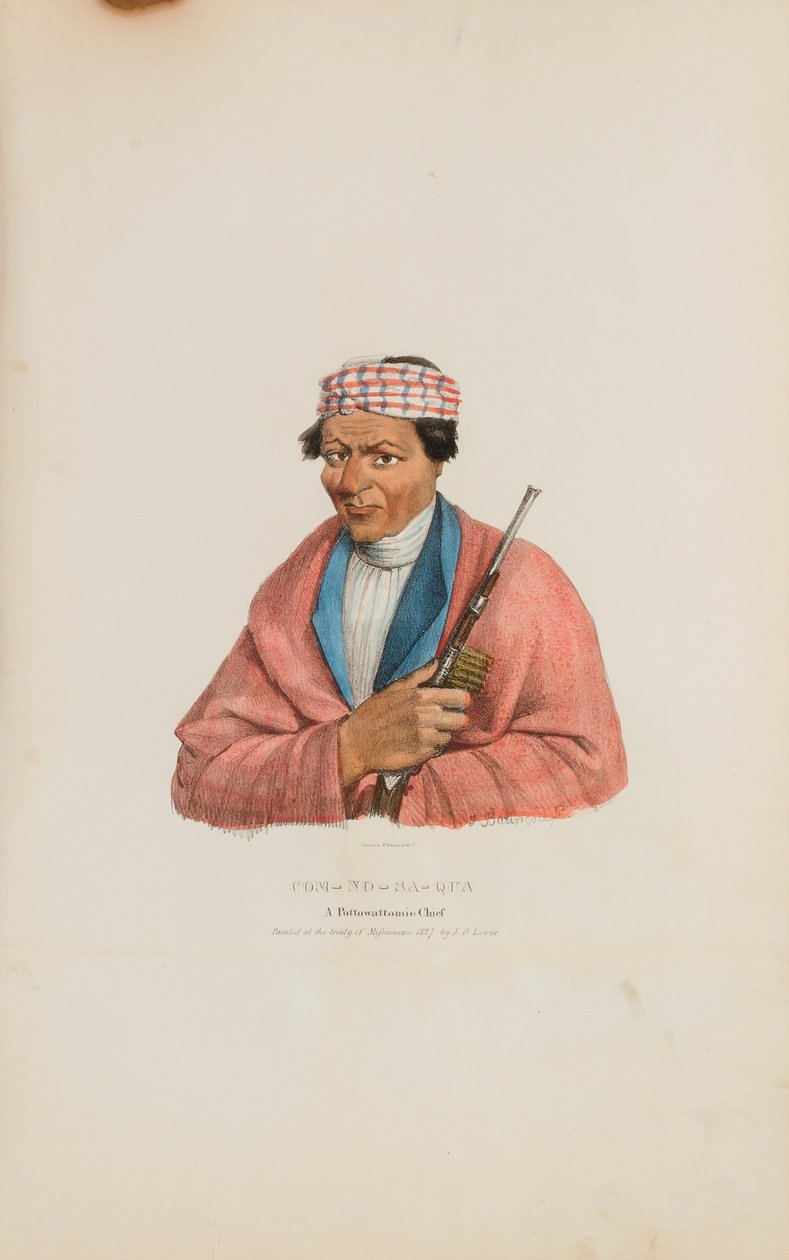 CAN-NO-SA-QUA; náčelník Pottowattomie, z portfolia domorodců od James Otto Lewis