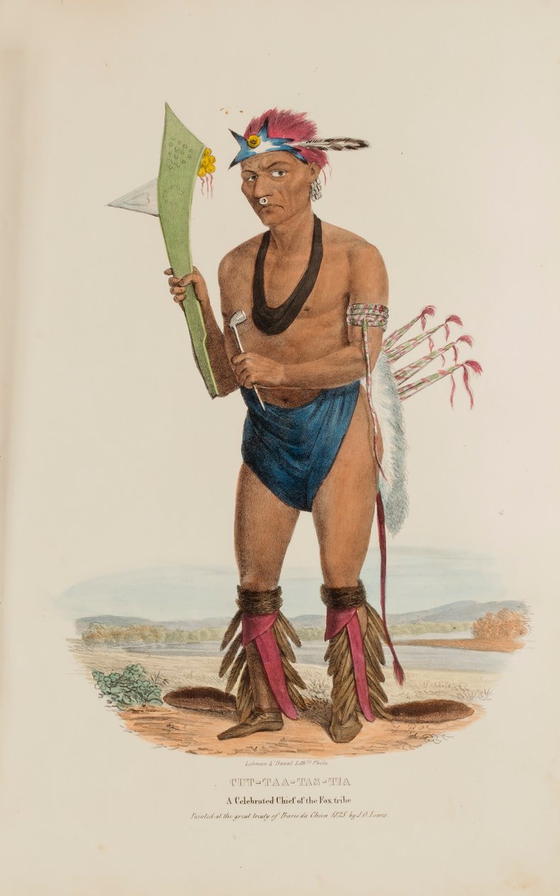 CUT-TAA-TAS-TIA; Slavný náčelník kmene Foxů, od The Aboriginal Portfolio od James Otto Lewis