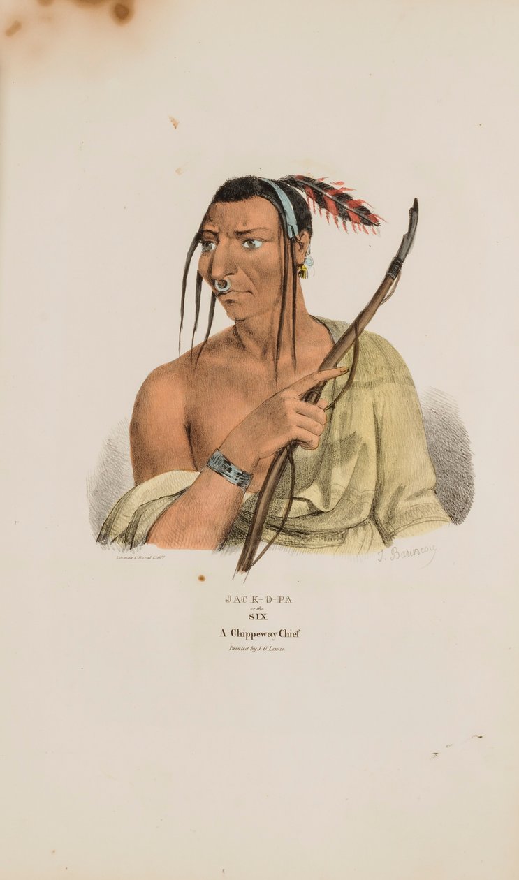 JACK-O-PA neboli Šestka; náčelník Chippewayů, z portfolia domorodců od James Otto Lewis