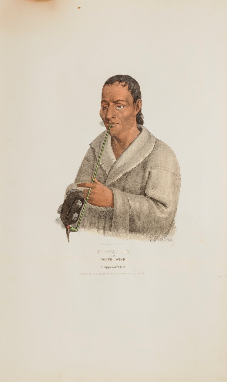 KE-WA-DIN neboli Severní vítr; náčelník Chippewayů, z portfolia domorodců od James Otto Lewis